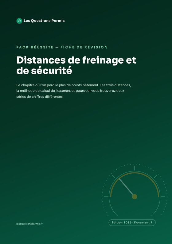 Couverture — Distances de freinage et de sécurité